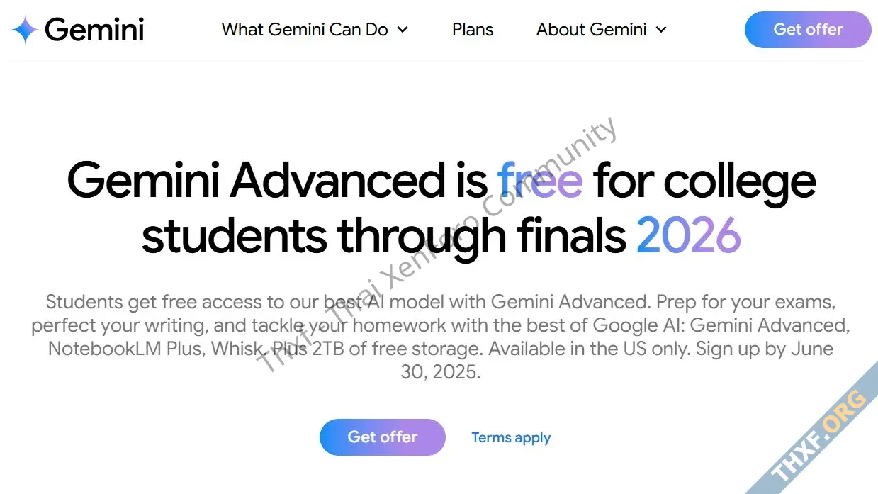 กูเกิลแจก Gemini Advance ให้นักเรียนนักศึกษาใช้ฟรี 1 ปี เฉพาะในสหรัฐ-1.webp