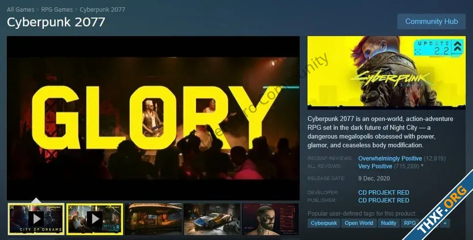 รางวัลของความพยายาม คะแนน Cyberpunk 2077 บน Steam เป็น Overwhelmingly Positive แล้ว-1.webp