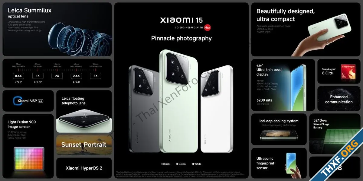 เปิดตัว Xiaomi 15 ใช้ดีไซน์คล้าย Xiaomi 14 ชิป Snapdragon 8 Elite แบตใหญ่ขึ้น-1.webp
