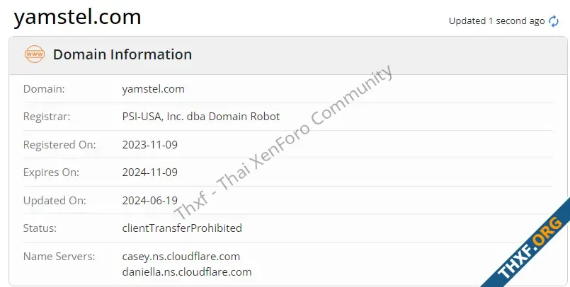 alt=**ภาพที่ 3** ข้อมูล Domain Information ที่พบจากการตรวจสอบข้อมูลใน Whois record