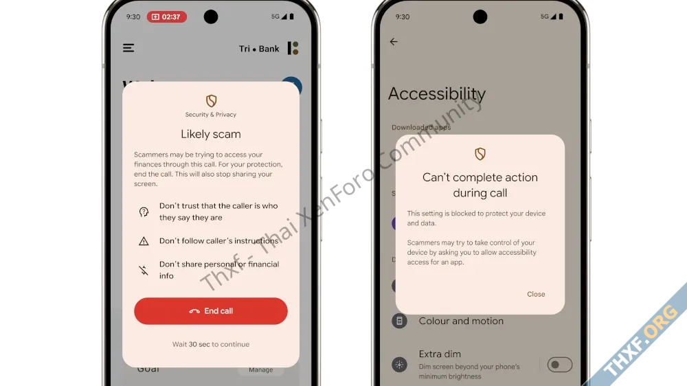 Android เพิ่มระบบป้องกันแก๊งคอลล์เซ็นเตอร์ ห้าม Sideload แชร์หน้าจอแอพธนาคารตอนคุยสายคนไม่รู้...webp