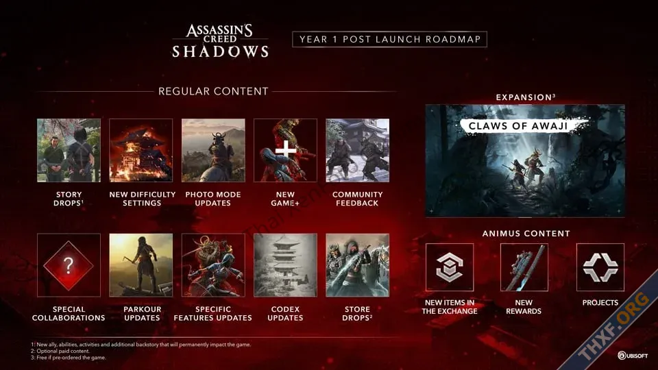 Assassins Creed Shadows ประกาศแผนการอัพเดตคอนเทนต์ฟรี Year 1-2.webp