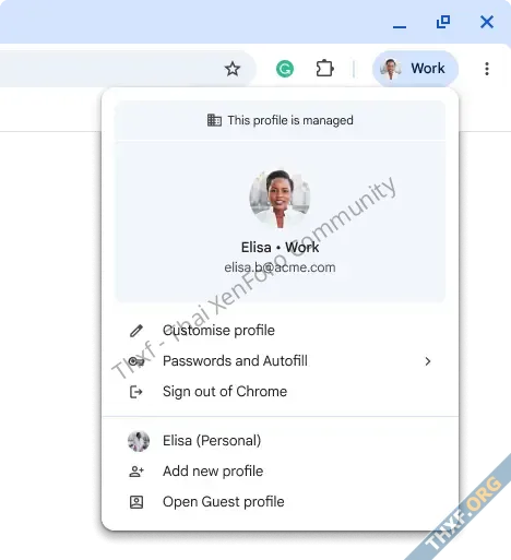 Chrome Enterprise ปรับวิธีแสดงโปรไฟล์บริษัทให้ชัดขึ้น เพิ่มชื่อบริษัทต่อท้ายไอคอนผู้ใช้-2.webp