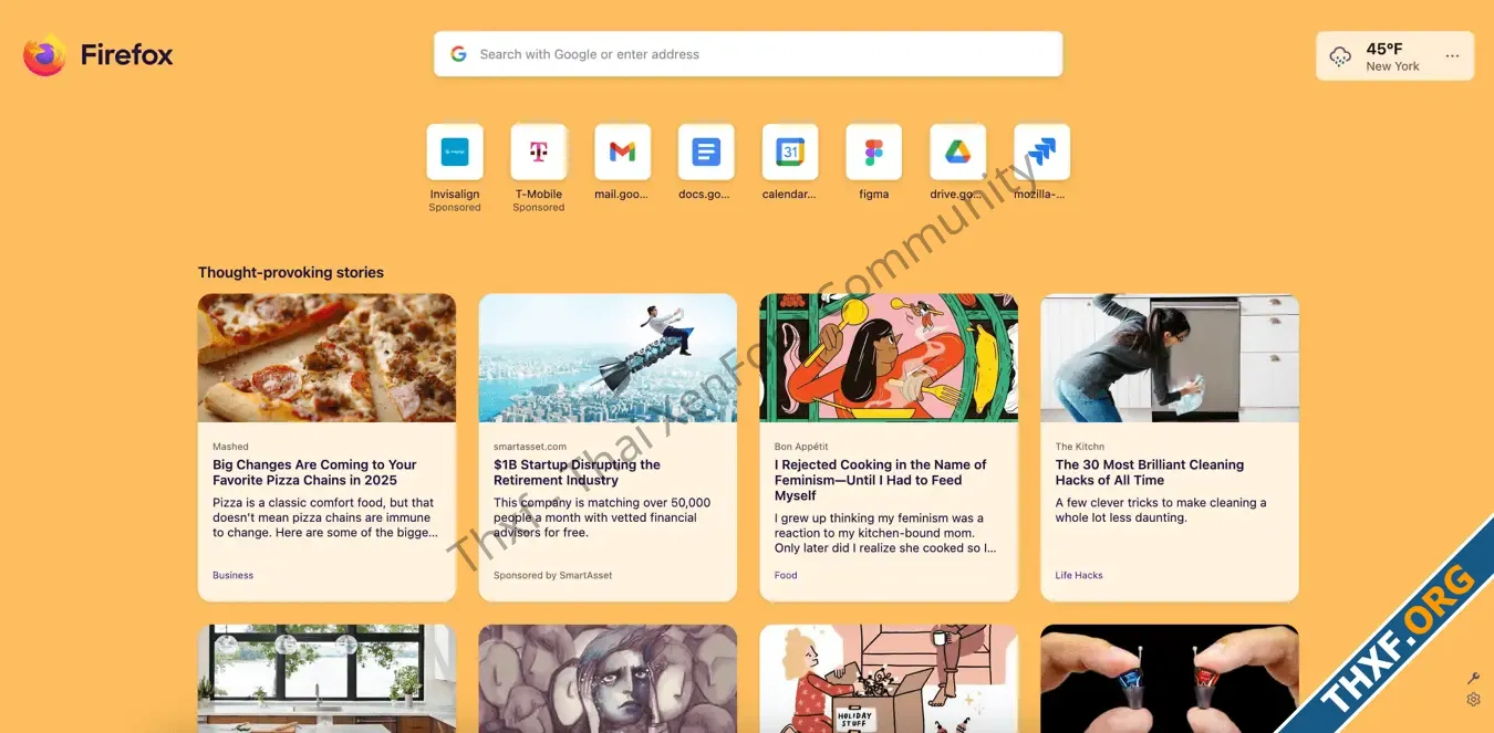 Firefox 134 ปรับดีไซน์หน้า New Tab รองรับฮาร์ดแวร์ถอดรหัส H265 บนวินโดวส์-1.webp