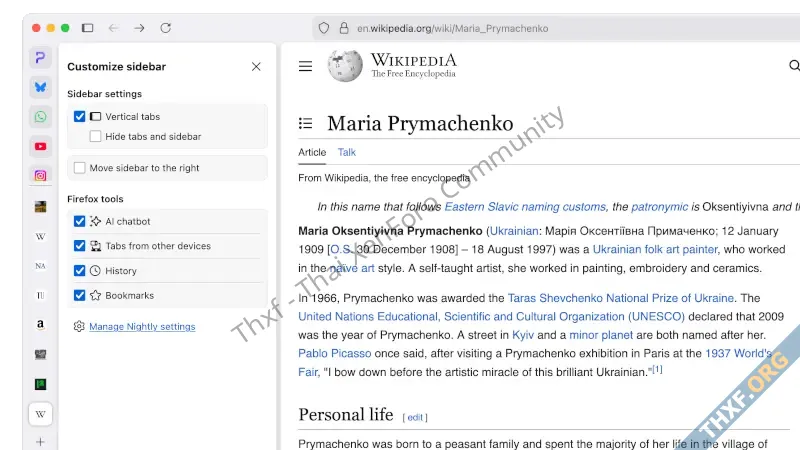 Firefox 136 เพิ่มฟีเจอร์แท็บแนวตั้ง Vertical Tab แล้ว-2.webp