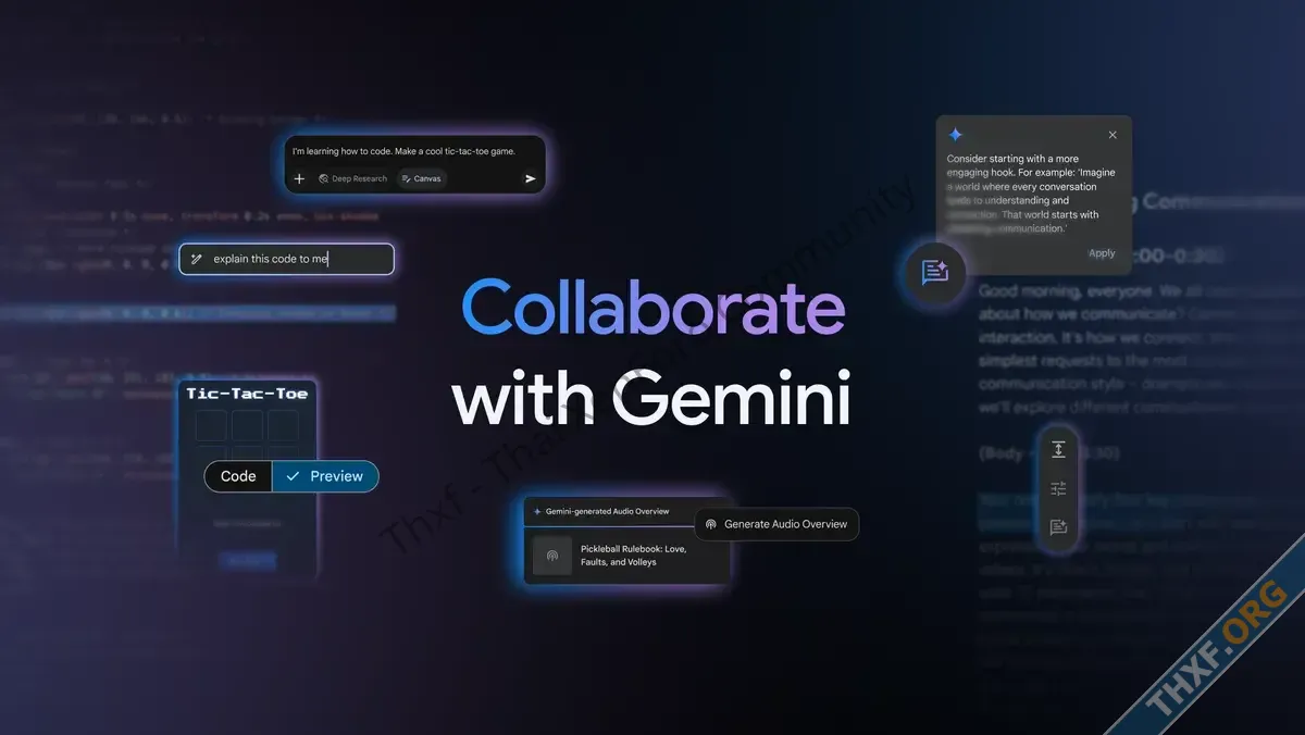 Gemini เพิ่มเครื่องมือใหม่ Canvas ให้แก้ไขเอกสารโค้ดสะดวกขึ้น Audio Overview สร้างไฟล์เสียงสร...webp