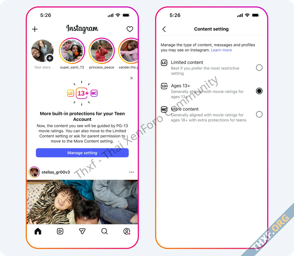 Instagram Teen Account เริ่มใช้ระบบจัดเรตเนื้อหาเหมือนภาพยนตร์ ค่าดีฟอลต์เป็น PG13-1.webp