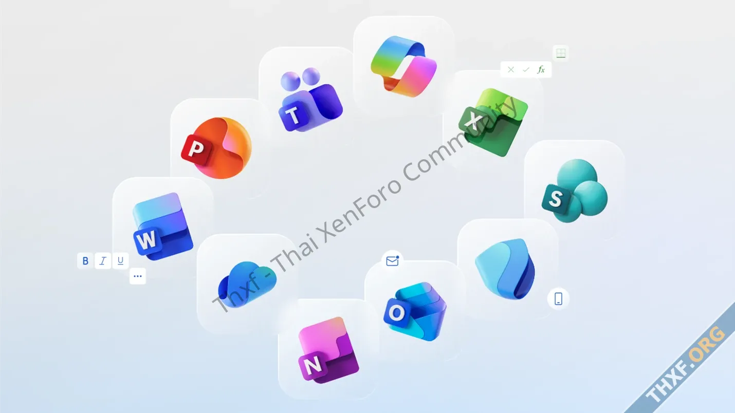 Microsoft 365 ปรับดีไซน์ไอคอนใหม่ในรอบ 7 ปี สีสันสดใสขึ้น ใช้ Gradient และเส้นโค้งมากขึ้น-1.webp