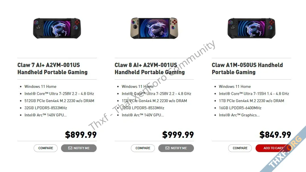 MSI ปรับราคาเครื่องเกมพกพา Claw 78 ในสหรัฐเพิ่ม 100 ดอลลาร์ จากภาษี Trump-1.webp