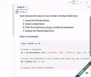 Google Colab เตรียมเพิ่มฟีเจอร์ AI ช่วยเขียนโค้ด ใช้โมเดลตระกูล PaLM 2