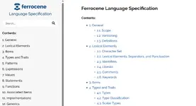 ภาษา Rust มีเอกสารสเปกอย่างเป็นทางการ ยกมาจาก Ferrocene Language Specification