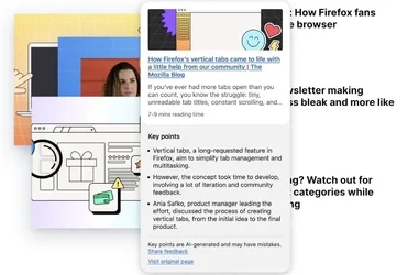 Firefox เพิ่มฟีเจอร์ใช้ AI รันในเครื่อง สรุปเนื้อหาสำคัญของเพจ แล้วนำมาพรีวิวก่อนกดลิงก์-1.webp Firefox เพิ่มฟีเจอร์ใช้ AI รันในเครื่อง สรุปเนื้อหาสำคัญของเพจ แล้วนำมาพรีวิวก่อนกดลิงก์-1.webp