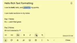 นี่สินวัตกรรม Google Keep เวอร์ชันเว็บ ใส่ตัวหนา ตัวเอียง ขีดเส้นใต้ ได้แล้ว