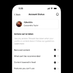 Threads เพิ่มฟีเจอร์ Account Status ตรวจสอบโพสต์ที่โดนระบบแบนจำกัดการมองเห็น-1.webp Threads เพิ่มฟีเจอร์ Account Status ตรวจสอบโพสต์ที่โดนระบบแบนจำกัดการมองเห็น-1.webp