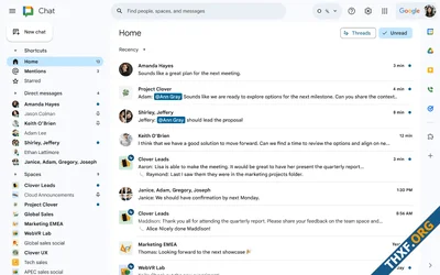 Google Chat เปลี่ยนไอคอนใหม่ให้เข้าชุดกับแอพอื่น, เพิ่มหน้า Home และ Mention