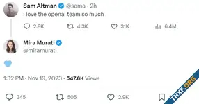 เผย OpenAI น่าจะเจรจา Sam Altman กลับมาเป็นซีอีโอได้สำเร็จ เหล่าผู้บริหารโพสต์ให้กำลังใจกัน