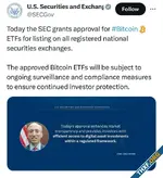 SEC ชี้แจง บัญชี X ถูกแฮค และยังไม่ได้อนุมัติ ETF Bitcoin